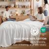 imageBedsure Gentlesoft 100 Cotton Blanket Queen Size for Bed  Breathable and Soft Waffle Weave Blanket for Summer Thick Cozy Fall Blankets for Women Gift White 90x90 Inches01  White
