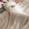 imageBedsure Gentlesoft 100 Cotton Blanket Queen Size for Bed  Breathable and Soft Waffle Weave Blanket for Summer Thick Cozy Fall Blankets for Women Gift White 90x90 Inches00  Khaki a Little Bit Yellow