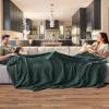 imageBedsure Gentlesoft 100 Cotton Blanket Queen Size for Bed  Breathable and Soft Waffle Weave Blanket for Summer Thick Cozy Fall Blankets for Women Gift White 90x90 Inches03  Dark Green