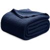 imageBedsure Gentlesoft 100 Cotton Blanket Queen Size for Bed  Breathable and Soft Waffle Weave Blanket for Summer Thick Cozy Fall Blankets for Women Gift White 90x90 Inches05  Pageant Blue