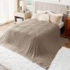 imageBedsure Gentlesoft 100 Cotton Blanket Queen Size for Bed  Breathable and Soft Waffle Weave Blanket for Summer Thick Cozy Fall Blankets for Women Gift White 90x90 Inches02  Taupe