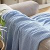 imageBedsure Gentlesoft 100 Cotton Blanket Queen Size for Bed  Breathable and Soft Waffle Weave Blanket for Summer Thick Cozy Fall Blankets for Women Gift White 90x90 Inches05  Sky Blue