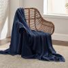 imageBedsure Gentlesoft 100 Cotton Blanket Queen Size for Bed  Breathable and Soft Waffle Weave Blanket for Summer Thick Cozy Fall Blankets for Women Gift White 90x90 Inches05  Pageant Blue