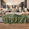 imageBedsure Gentlesoft 100 Cotton Blanket Queen Size for Bed  Breathable and Soft Waffle Weave Blanket for Summer Thick Cozy Fall Blankets for Women Gift White 90x90 Inches03  Olive Green