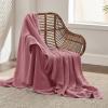imageBedsure Gentlesoft 100 Cotton Blanket Queen Size for Bed  Breathable and Soft Waffle Weave Blanket for Summer Thick Cozy Fall Blankets for Women Gift White 90x90 Inches08  Dusty Rose