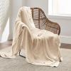 imageBedsure Gentlesoft 100 Cotton Blanket Queen Size for Bed  Breathable and Soft Waffle Weave Blanket for Summer Thick Cozy Fall Blankets for Women Gift White 90x90 Inches02  Yellowish Cream