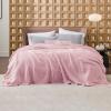 imageBedsure Gentlesoft 100 Cotton Blanket Queen Size for Bed  Breathable and Soft Waffle Weave Blanket for Summer Thick Cozy Fall Blankets for Women Gift White 90x90 Inches08  Pink