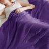 imageBedsure Gentlesoft 100 Cotton Blanket Queen Size for Bed  Breathable and Soft Waffle Weave Blanket for Summer Thick Cozy Fall Blankets for Women Gift White 90x90 Inches08  Purple