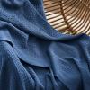 imageBedsure Gentlesoft 100 Cotton Blanket Queen Size for Bed  Breathable and Soft Waffle Weave Blanket for Summer Thick Cozy Fall Blankets for Women Gift White 90x90 Inches05  Navy