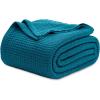 imageBedsure Gentlesoft 100 Cotton Blanket Queen Size for Bed  Breathable and Soft Waffle Weave Blanket for Summer Thick Cozy Fall Blankets for Women Gift White 90x90 Inches05  Teal