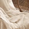imageBedsure Gentlesoft 100 Cotton Blanket Queen Size for Bed  Breathable and Soft Waffle Weave Blanket for Summer Thick Cozy Fall Blankets for Women Gift White 90x90 Inches02  Yellowish Cream