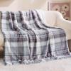 imageBedsure Gentlesoft Fleece Sherpa Throw Blanket for Couch Soft Gingham Bedding Thick Warm Blanket for Winter Cozy Gifts for Teen Girls Boys Kids Women Men Cute Plaid Decor for Home 50quotx60quot BrownPlaidclassic Grey