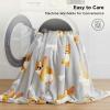 imageBedsure Gentlesoft Fleece Sherpa Throw Blanket for Couch Soft Gingham Bedding Thick Warm Blanket for Winter Cozy Gifts for Teen Girls Boys Kids Women Men Cute Plaid Decor for Home 50quotx60quot Brown03 Corgi