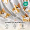 imageBedsure Gentlesoft Fleece Sherpa Throw Blanket for Couch Soft Gingham Bedding Thick Warm Blanket for Winter Cozy Gifts for Teen Girls Boys Kids Women Men Cute Plaid Decor for Home 50quotx60quot Brown03 Corgi