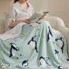 imageBedsure Gentlesoft Fleece Sherpa Throw Blanket for Couch Soft Gingham Bedding Thick Warm Blanket for Winter Cozy Gifts for Teen Girls Boys Kids Women Men Cute Plaid Decor for Home 50quotx60quot Brown08 Penguin