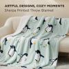 imageBedsure Gentlesoft Fleece Sherpa Throw Blanket for Couch Soft Gingham Bedding Thick Warm Blanket for Winter Cozy Gifts for Teen Girls Boys Kids Women Men Cute Plaid Decor for Home 50quotx60quot Brown08 Penguin