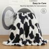 imageBedsure Gentlesoft Fleece Sherpa Throw Blanket for Couch Soft Gingham Bedding Thick Warm Blanket for Winter Cozy Gifts for Teen Girls Boys Kids Women Men Cute Plaid Decor for Home 50quotx60quot Brown04 Cow Print