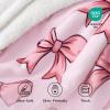 imageBedsure Gentlesoft Fleece Sherpa Throw Blanket for Couch Soft Gingham Bedding Thick Warm Blanket for Winter Cozy Gifts for Teen Girls Boys Kids Women Men Cute Plaid Decor for Home 50quotx60quot Brown10 Pink Bow