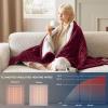 imageBedsure Healing Heated Blanket Throw  Flannel Sherpa Electric Blanket with Inspirational Words Heated Throw with 6 Heating Levels 4 Time Settings 3Hour AutoOff Gift for Grandma 50quotx60quot05  Burgundy