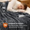 imageBedsure Healing Heated Blanket Throw  Flannel Sherpa Electric Blanket with Inspirational Words Heated Throw with 6 Heating Levels 4 Time Settings 3Hour AutoOff Gift for Grandma 50quotx60quot08  Grey