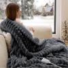 imageBedsure Healing Heated Blanket Throw  Flannel Sherpa Electric Blanket with Inspirational Words Heated Throw with 6 Heating Levels 4 Time Settings 3Hour AutoOff Gift for Grandma 50quotx60quot08  Grey