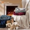 imageBedsure Healing Heated Blanket Throw  Flannel Sherpa Electric Blanket with Inspirational Words Heated Throw with 6 Heating Levels 4 Time Settings 3Hour AutoOff Gift for Grandma 50quotx60quot02  Harbor Mist