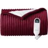 imageBedsure Healing Heated Blanket Throw  Flannel Sherpa Electric Blanket with Inspirational Words Heated Throw with 6 Heating Levels 4 Time Settings 3Hour AutoOff Gift for Grandma 50quotx60quot05  Burgundy