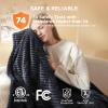 imageBedsure Healing Heated Blanket Throw  Flannel Sherpa Electric Blanket with Inspirational Words Heated Throw with 6 Heating Levels 4 Time Settings 3Hour AutoOff Gift for Grandma 50quotx60quot07  Black