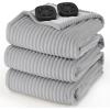 imageBedsure Healing Heated Blanket Throw  Flannel Sherpa Electric Blanket with Inspirational Words Heated Throw with 6 Heating Levels 4 Time Settings 3Hour AutoOff Gift for Grandma 50quotx60quot02  Harbor Mist