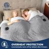 imageBedsure Healing Heated Blanket Throw  Flannel Sherpa Electric Blanket with Inspirational Words Heated Throw with 6 Heating Levels 4 Time Settings 3Hour AutoOff Gift for Grandma 50quotx60quot02  Harbor Mist