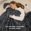 imageBedsure Healing Heated Blanket Throw  Flannel Sherpa Electric Blanket with Inspirational Words Heated Throw with 6 Heating Levels 4 Time Settings 3Hour AutoOff Gift for Grandma 50quotx60quot08  Grey
