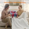 imageBedsure Healing Heated Blanket Throw  Flannel Sherpa Electric Blanket with Inspirational Words Heated Throw with 6 Heating Levels 4 Time Settings 3Hour AutoOff Gift for Grandma 50quotx60quot13  White