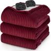 imageBedsure Healing Heated Blanket Throw  Flannel Sherpa Electric Blanket with Inspirational Words Heated Throw with 6 Heating Levels 4 Time Settings 3Hour AutoOff Gift for Grandma 50quotx60quot05  Burgundy
