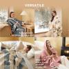 imageBedsure Heated Blanket Wearable Shawl  Electric Wrap Poncho Blanket Hoodie for Adult Winter Gifts for Mom Women Girlfriend Warm Sherpa Heating Throw Auto Shut Off 55x64 inches Burgundy01  Grey