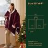 imageBedsure Heated Blanket Wearable Shawl  Electric Wrap Poncho Blanket Hoodie for Adult Winter Gifts for Mom Women Girlfriend Warm Sherpa Heating Throw Auto Shut Off 55x64 inches Burgundy04  Burgundy