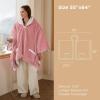 imageBedsure Heated Blanket Wearable Shawl  Electric Wrap Poncho Blanket Hoodie for Adult Winter Gifts for Mom Women Girlfriend Warm Sherpa Heating Throw Auto Shut Off 55x64 inches Burgundy02  Pink
