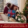imageBedsure Heated Blanket Wearable Shawl  Electric Wrap Poncho Blanket Hoodie for Adult Winter Gifts for Mom Women Girlfriend Warm Sherpa Heating Throw Auto Shut Off 55x64 inches Burgundy07  Green Gingerbread Man