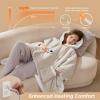 imageBedsure Heated Blanket Wearable Shawl  Electric Wrap Poncho Blanket Hoodie for Adult Winter Gifts for Mom Women Girlfriend Warm Sherpa Heating Throw Auto Shut Off 55x64 inches Burgundy03  Cream