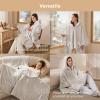 imageBedsure Heated Blanket Wearable Shawl  Electric Wrap Poncho Blanket Hoodie for Adult Winter Gifts for Mom Women Girlfriend Warm Sherpa Heating Throw Auto Shut Off 55x64 inches Burgundy03  Cream