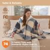 imageBedsure Heated Blanket Wearable Shawl  Electric Wrap Poncho Blanket Hoodie for Adult Winter Gifts for Mom Women Girlfriend Warm Sherpa Heating Throw Auto Shut Off 55x64 inches Burgundy05  Beige Plaid