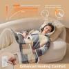 imageBedsure Heated Blanket Wearable Shawl  Electric Wrap Poncho Blanket Hoodie for Adult Winter Gifts for Mom Women Girlfriend Warm Sherpa Heating Throw Auto Shut Off 55x64 inches Burgundy05  Beige Plaid