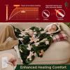 imageBedsure Heated Blanket Wearable Shawl  Electric Wrap Poncho Blanket Hoodie for Adult Winter Gifts for Mom Women Girlfriend Warm Sherpa Heating Throw Auto Shut Off 55x64 inches Burgundy07  Green Gingerbread Man