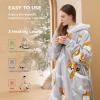 imageBedsure Heated Wearable Blanket Hoodie  Cordless Sherpa Heating Hooded Blanket as Winter Gifts for Women Mom with Battery Pack 74V Portable Warm Electric Throw for Adult Outdoor Standard Corgi