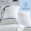 imageBedsure Hotel Pillows Queen Size Set of 4  Luxury Bed Pillows for Sleeping Decoration Strip Diamond Design Cover Fluffy Original Down Alternative Filling for Side Back or Stomach SleepersGrey