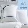 imageBedsure Hotel Pillows Queen Size Set of 4  Luxury Bed Pillows for Sleeping Decoration Strip Diamond Design Cover Fluffy Original Down Alternative Filling for Side Back or Stomach SleepersGrey