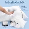 imageBedsure Hotel Pillows Queen Size Set of 4  Luxury Bed Pillows for Sleeping Decoration Strip Diamond Design Cover Fluffy Original Down Alternative Filling for Side Back or Stomach SleepersBlue