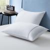 imageBedsure Hotel Pillows Queen Size Set of 4  Luxury Bed Pillows for Sleeping Decoration Strip Diamond Design Cover Fluffy Original Down Alternative Filling for Side Back or Stomach SleepersGrey