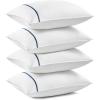 imageBedsure Hotel Pillows Queen Size Set of 4  Luxury Bed Pillows for Sleeping Decoration Strip Diamond Design Cover Fluffy Original Down Alternative Filling for Side Back or Stomach SleepersBlue