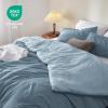 imageBedsure King Size Comforter Set Reversible Grey Soft Prewashed Bedding for All Seasons 3 Pieces Warm Down Alternative Bed Set 1 Lightweight Comforter 104quotx90quot and 2 Pillowcases 20quotx36quot01  Mineral BlueSky