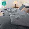 imageBedsure King Size Comforter Set Reversible Grey Soft Prewashed Bedding for All Seasons 3 Pieces Warm Down Alternative Bed Set 1 Lightweight Comforter 104quotx90quot and 2 Pillowcases 20quotx36quot06  Dark GreyGrey